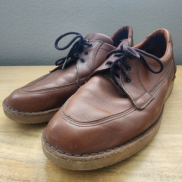 Vintage Dexter Light Brown Tan Leather Vibram Shoes Mens Size 10 USA